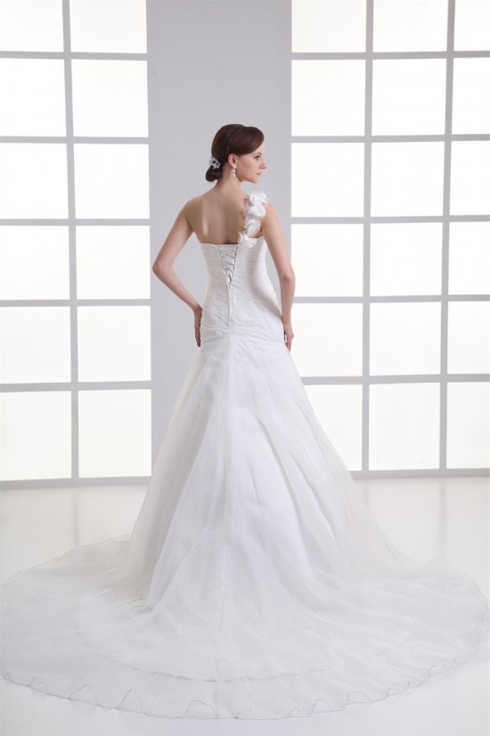 Organza Taffeta One-Shoulder Sleeveless New Arrival Wedding Dresses 2031264 Organza Taffeta One-Shoulder Sleeveless New Arrival Wedding Dresses 2031264