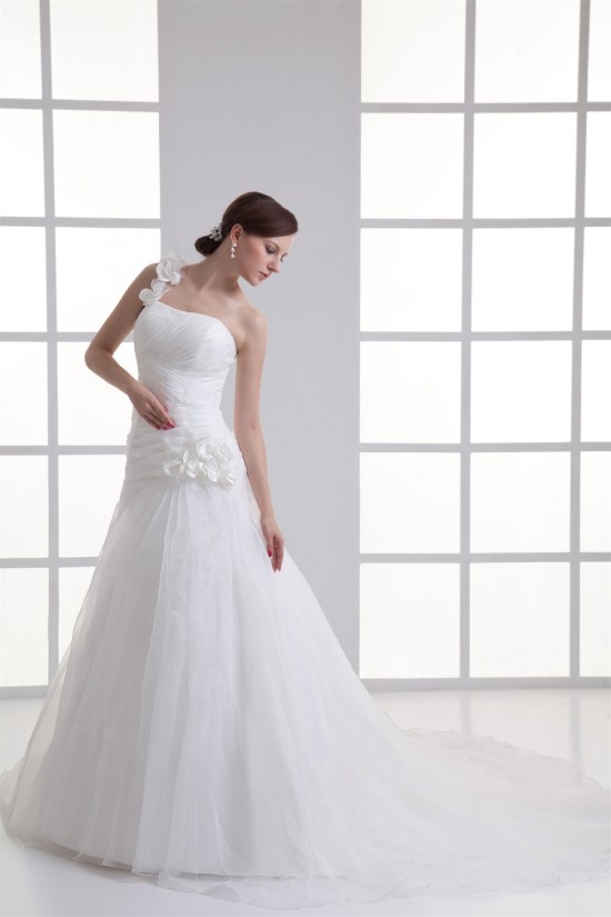 Organza Taffeta One-Shoulder Sleeveless New Arrival Wedding Dresses 2031264 Organza Taffeta One-Shoulder Sleeveless New Arrival Wedding Dresses 2031264