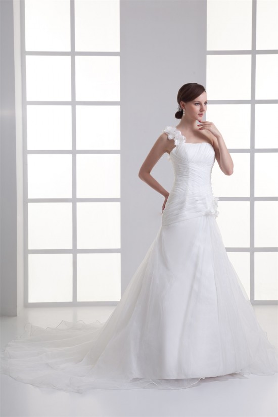 Organza Taffeta One-Shoulder Sleeveless New Arrival Wedding Dresses 2031264 Organza Taffeta One-Shoulder Sleeveless New Arrival Wedding Dresses 2031264