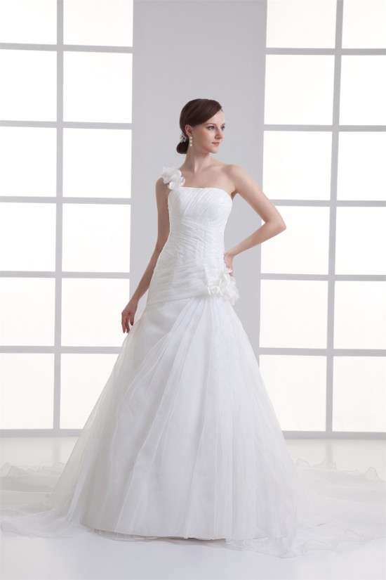 Organza Taffeta One-Shoulder Sleeveless New Arrival Wedding Dresses 2031264 Organza Taffeta One-Shoulder Sleeveless New Arrival Wedding Dresses 2031264