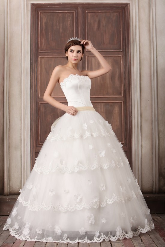 Princess Sleeveless Satin Fine Netting Strapless Wedding Dresses 2031265 Princess Sleeveless Satin Fine Netting Strapless Wedding Dresses 2031265