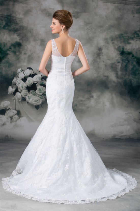 Satin Lace Mermaid/Trumpet V-Neck New Arrival Wedding Dresses 2031278 Satin Lace Mermaid/Trumpet V-Neck New Arrival Wedding Dresses 2031278