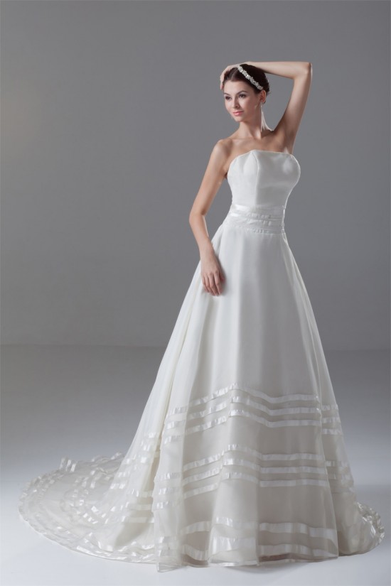 Satin Organza Sleeveless A-Line Strapless Best Wedding Dresses 2031291 Satin Organza Sleeveless A-Line Strapless Best Wedding Dresses 2031291