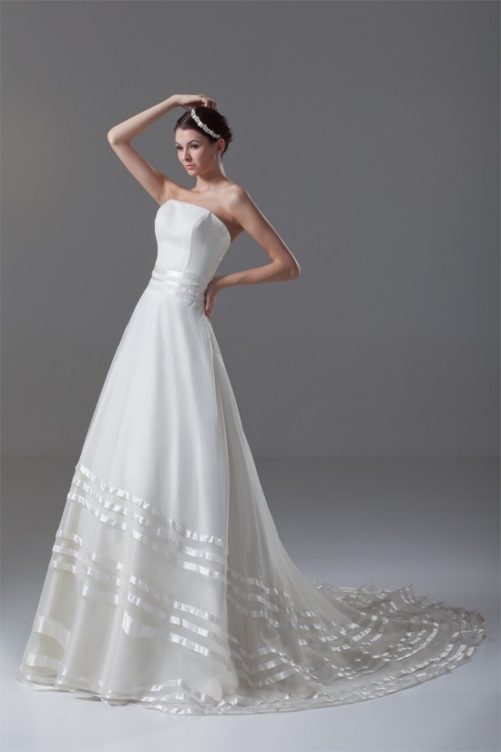 Satin Organza Sleeveless A-Line Strapless Best Wedding Dresses 2031291 Satin Organza Sleeveless A-Line Strapless Best Wedding Dresses 2031291