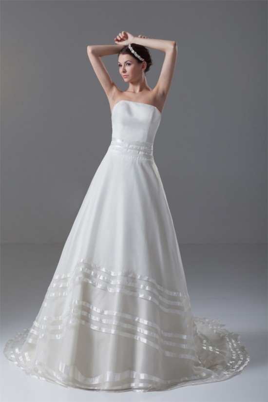 Satin Organza Sleeveless A-Line Strapless Best Wedding Dresses 2031291 Satin Organza Sleeveless A-Line Strapless Best Wedding Dresses 2031291