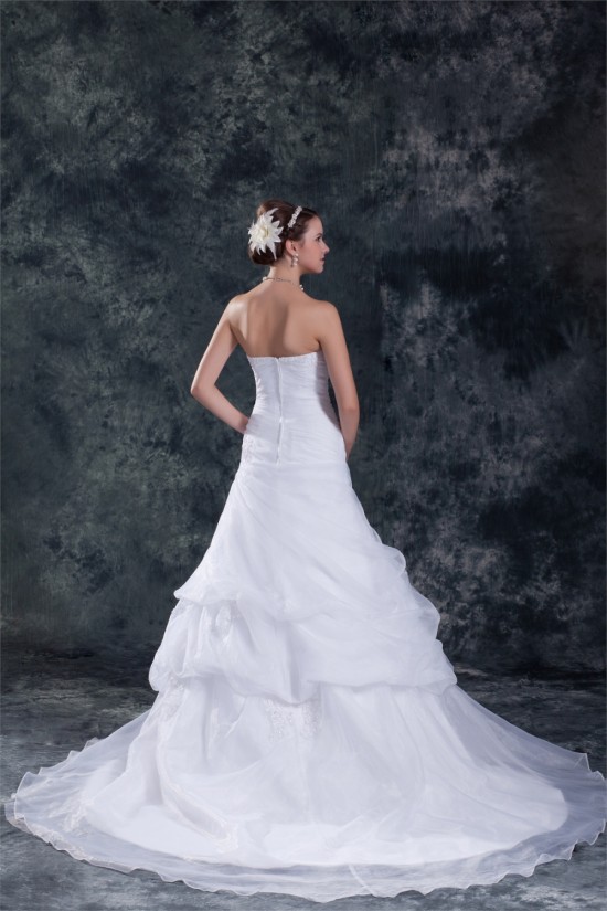 Satin Organza Sweetheart Sleeveless A-Line Most Beautiful Wedding Dresses 2031301 Satin Organza Sweetheart Sleeveless A-Line Most Beautiful Wedding Dresses 2031301