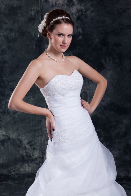 Satin Organza Sweetheart Sleeveless A-Line Most Beautiful Wedding Dresses 2031301 Satin Organza Sweetheart Sleeveless A-Line Most Beautiful Wedding Dresses 2031301