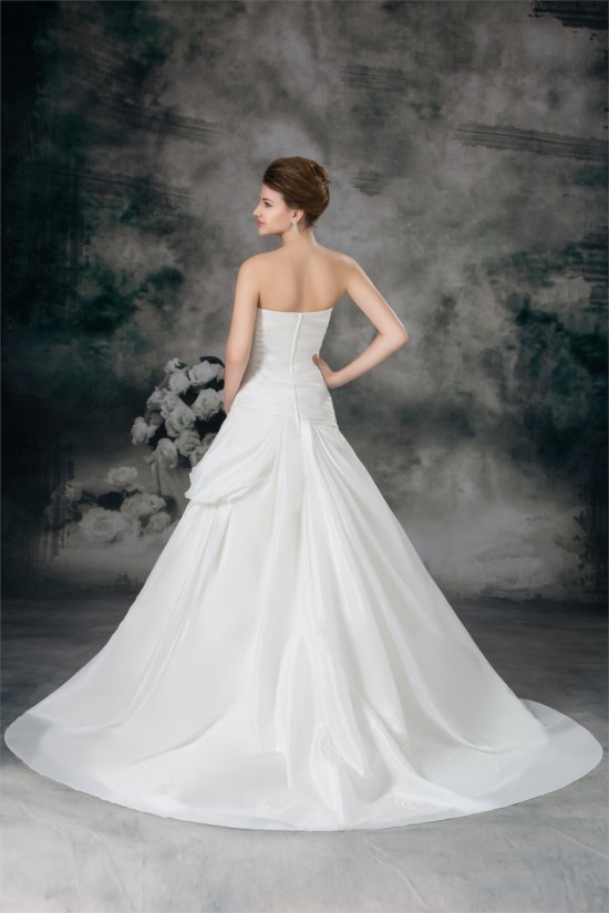 Satin Sweetheart Sleeveless A-Line New Arrival Wedding Dresses 2031304