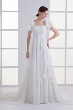 Empire Straps Chiffon Beaded Lace Wedding Dresses Maternity Wedding Dresses 2031311