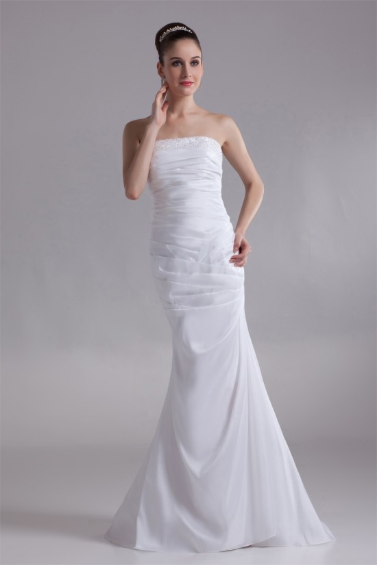Sleeveless Mermaid/Trumpet Taffeta Strapless Beaded Wedding Dresses 2031326 Sleeveless Mermaid/Trumpet Taffeta Strapless Beaded Wedding Dresses 2031326