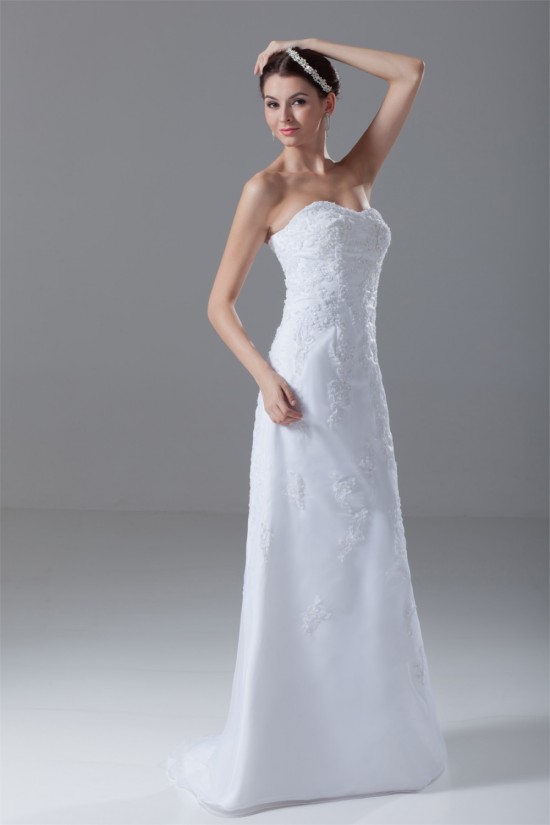 Sleeveless Soft Sweetheart A-Line Satin Organza Wedding Dresses 2031344 Sleeveless Soft Sweetheart A-Line Satin Organza Wedding Dresses 2031344
