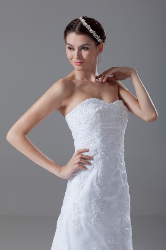 Sleeveless Soft Sweetheart A-Line Satin Organza Wedding Dresses 2031344 Sleeveless Soft Sweetheart A-Line Satin Organza Wedding Dresses 2031344
