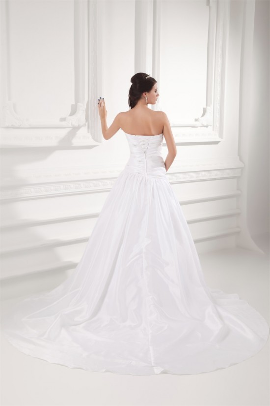 A-Line Soft Sweetheart Taffeta A-Line Wedding Dresses 2031347