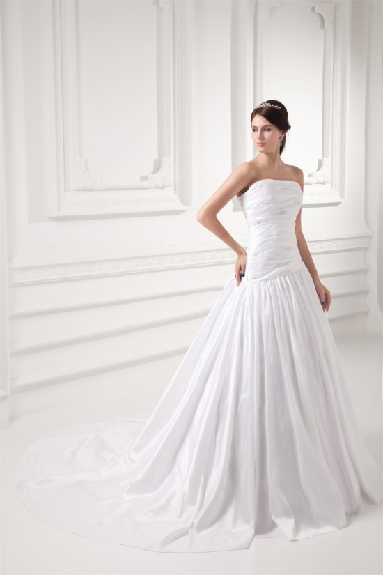 A-Line Soft Sweetheart Taffeta A-Line Wedding Dresses 2031347