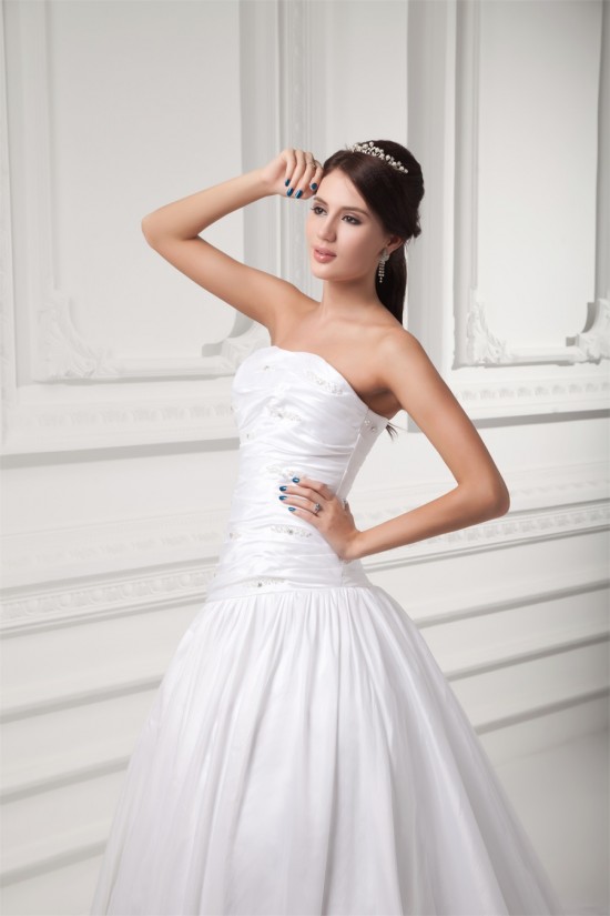 A-Line Soft Sweetheart Taffeta A-Line Wedding Dresses 2031347