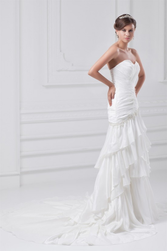 Sleeveless Taffeta Sweetheart Mermaid/Trumpet Embellished Wedding Dresses 2031358 Sleeveless Taffeta Sweetheart Mermaid/Trumpet Embellished Wedding Dresses 2031358
