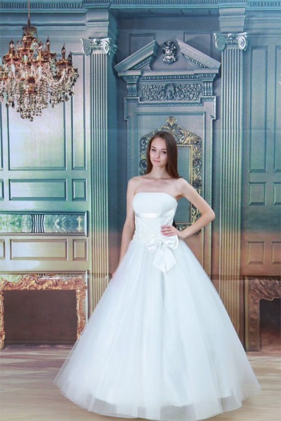 Strapless Ball Gown Satin Fine Netting Sleeveless Wedding Dresses 2031363 Strapless Ball Gown Satin Fine Netting Sleeveless Wedding Dresses 2031363