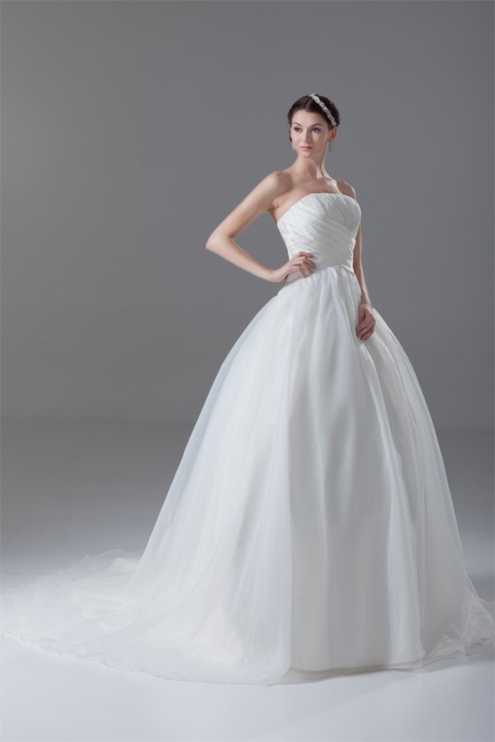 Strapless Satin Organza Sleeveless Ball Gown Wedding Dresses 2031368 Strapless Satin Organza Sleeveless Ball Gown Wedding Dresses 2031368