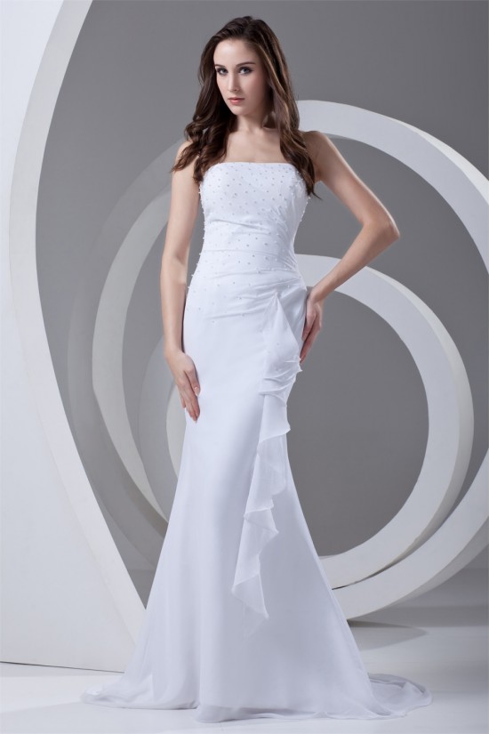 Trumpet/Mermaid Strapless Chiffon Beaded Wedding Dresses 2031371 Trumpet/Mermaid Strapless Chiffon Beaded Wedding Dresses 2031371