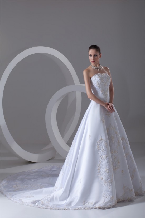 Strapless Sleeveless Satin A-Line Most Beautiful Wedding Dresses 2031373 Strapless Sleeveless Satin A-Line Most Beautiful Wedding Dresses 2031373