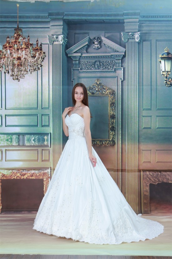 Sweetheart A-Line Satin Taffeta Sleeveless Beaded Lace Wedding Dresses 2031377 Sweetheart A-Line Satin Taffeta Sleeveless Beaded Lace Wedding Dresses 2031377