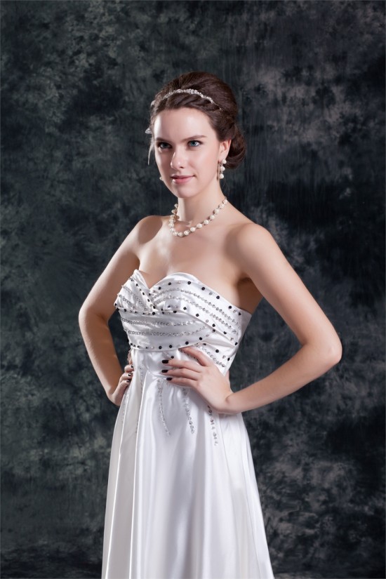 Sweetheart Elastic Woven Satin Sheath/Column Beaded Wedding Dresses 2031383 Sweetheart Elastic Woven Satin Sheath/Column Beaded Wedding Dresses 2031383