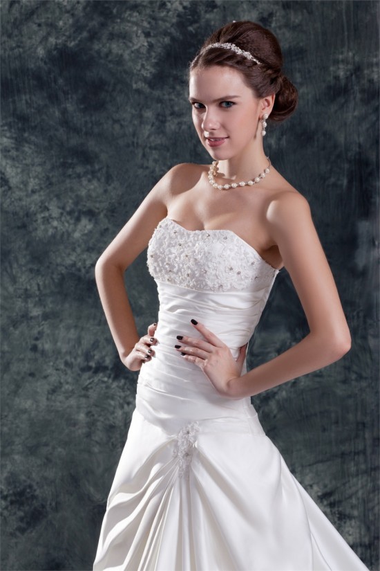 Sweetheart Satin Sleeveless A-Line Beautiful Wedding Dresses 2031387 Sweetheart Satin Sleeveless A-Line Beautiful Wedding Dresses 2031387