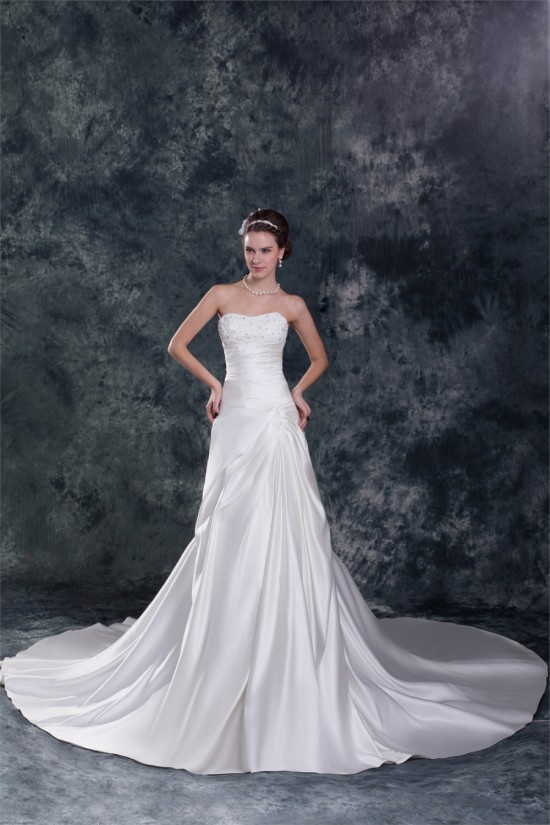 Sweetheart Satin Sleeveless A-Line Beautiful Wedding Dresses 2031387 Sweetheart Satin Sleeveless A-Line Beautiful Wedding Dresses 2031387