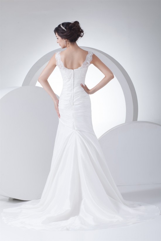 Fantastic Satin Taffeta Lace Mermaid/Trumpet Sleeveless Wedding Dresses 2030139 Fantastic Satin Taffeta Lace Mermaid/Trumpet Sleeveless Wedding Dresses 2030139