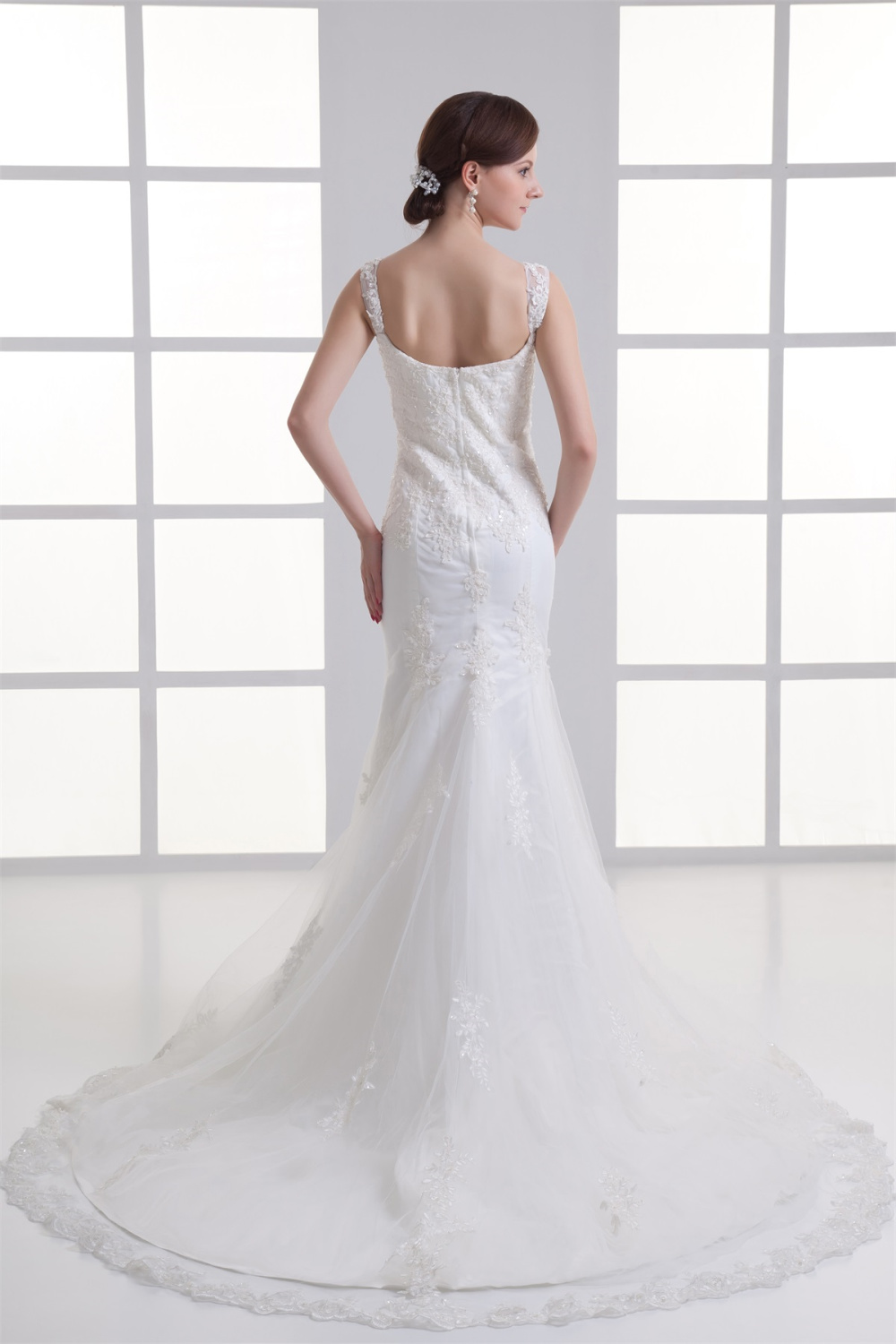 White Sleeveless Frock With Net And Satin Decor