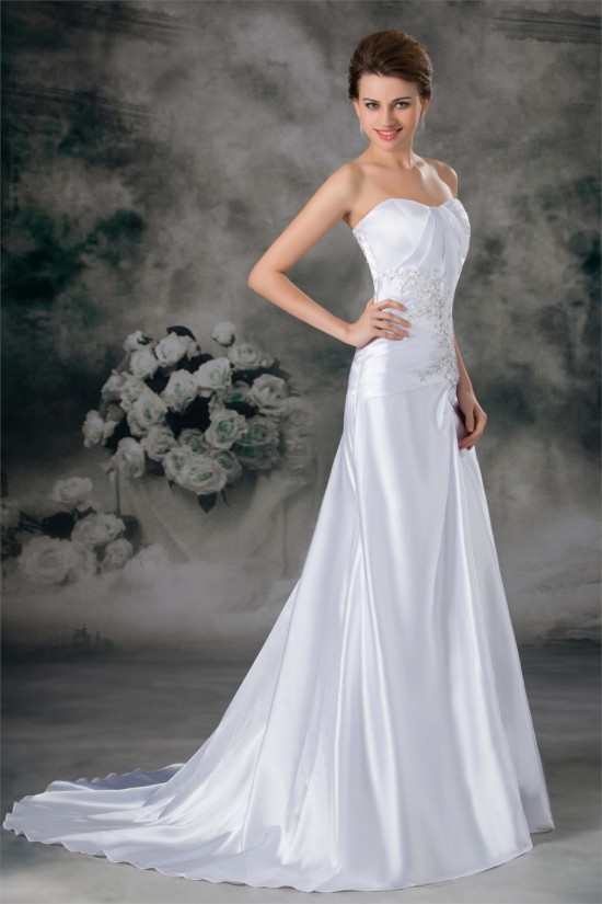 Sweetheart Sleeveless Sheath/Column Elastic Woven Satin Wedding Dresses 2031396 Sweetheart Sleeveless Sheath/Column Elastic Woven Satin Wedding Dresses 2031396