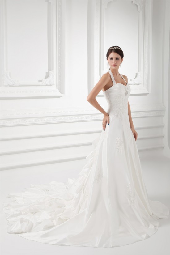 Taffeta Halter A-Line Sleeveless Most Beautiful Wedding Dresses 2031399 Taffeta Halter A-Line Sleeveless Most Beautiful Wedding Dresses 2031399