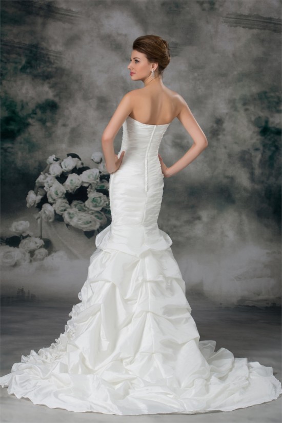 Taffeta Mermaid/Trumpet Strapless Sleeveless Embellished Wedding Dresses 2031400 Taffeta Mermaid/Trumpet Strapless Sleeveless Embellished Wedding Dresses 2031400