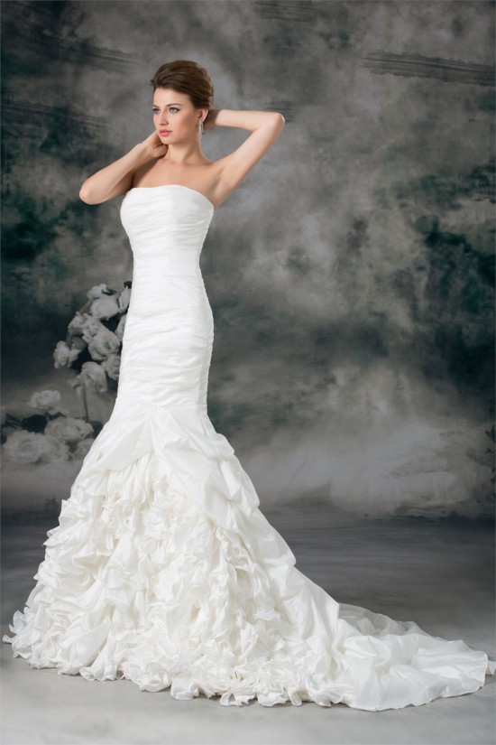 Taffeta Mermaid/Trumpet Strapless Sleeveless Embellished Wedding Dresses 2031400 Taffeta Mermaid/Trumpet Strapless Sleeveless Embellished Wedding Dresses 2031400
