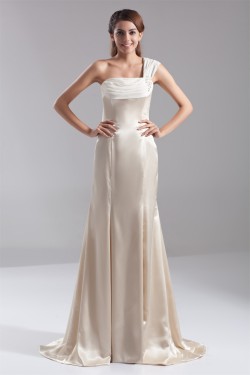 Unique Design One-Shoulder Sleeveless Mermaid/Trumpet Wedding Dresses 2031409 Unique Design One-Shoulder Sleeveless Mermaid/Trumpet Wedding Dresses 2031409