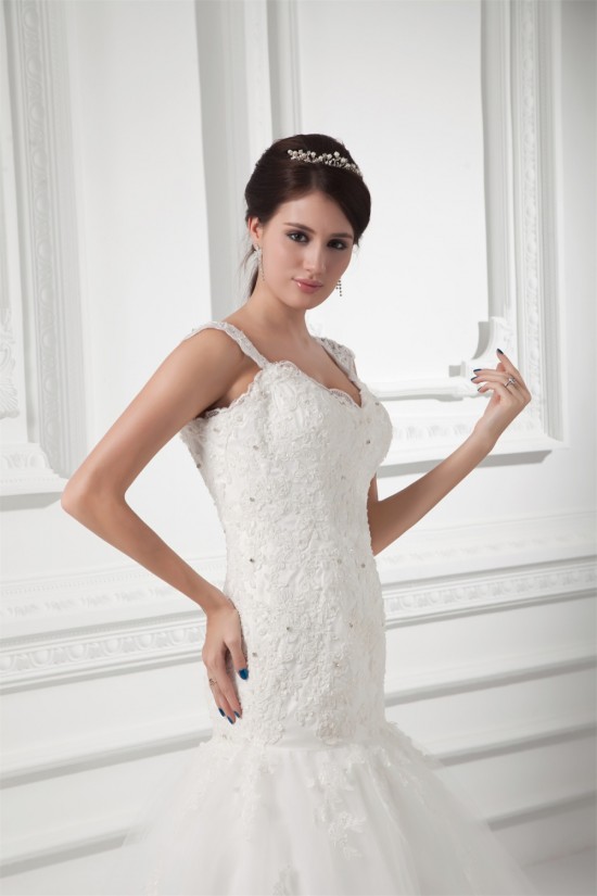 V-Neck Sleeveless A-Line Satin Fine Netting Lace Wedding Dresses 2031415 V-Neck Sleeveless A-Line Satin Fine Netting Lace Wedding Dresses 2031415