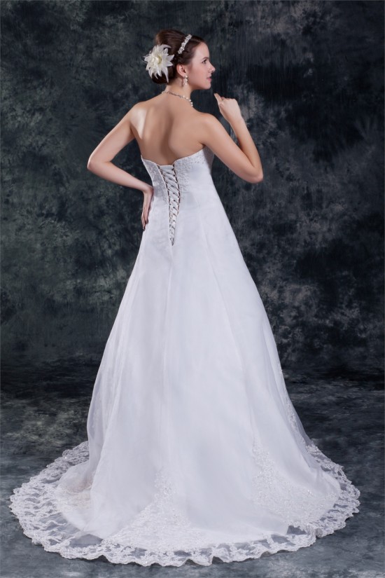 Wholesale A-Line Sleeveless Strapless Satin Organza Wedding Dresses 2031416 Wholesale A-Line Sleeveless Strapless Satin Organza Wedding Dresses 2031416