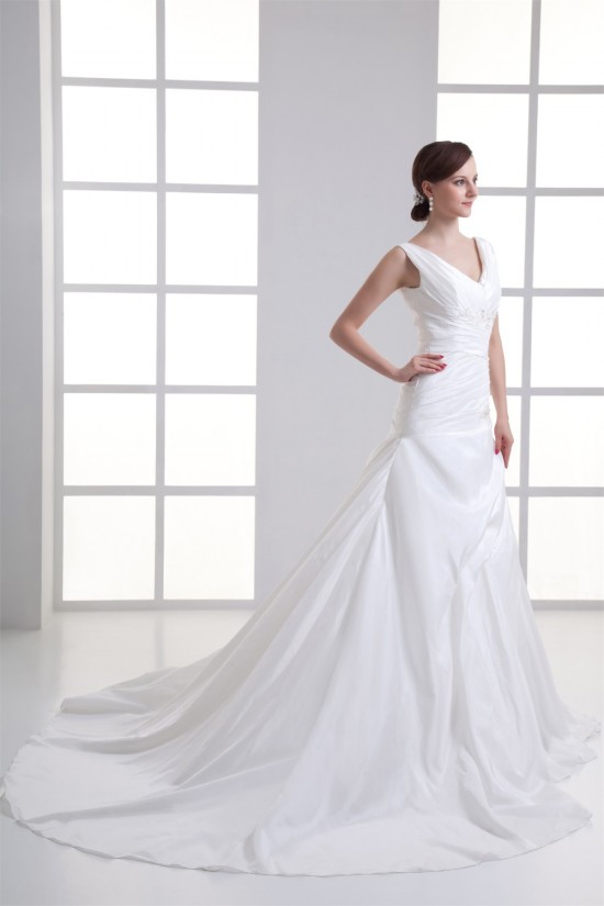Wholesale Ball Gown Sleeveless V-Neck Taffeta Wedding Dresses 2031417 Wholesale Ball Gown Sleeveless V-Neck Taffeta Wedding Dresses 2031417