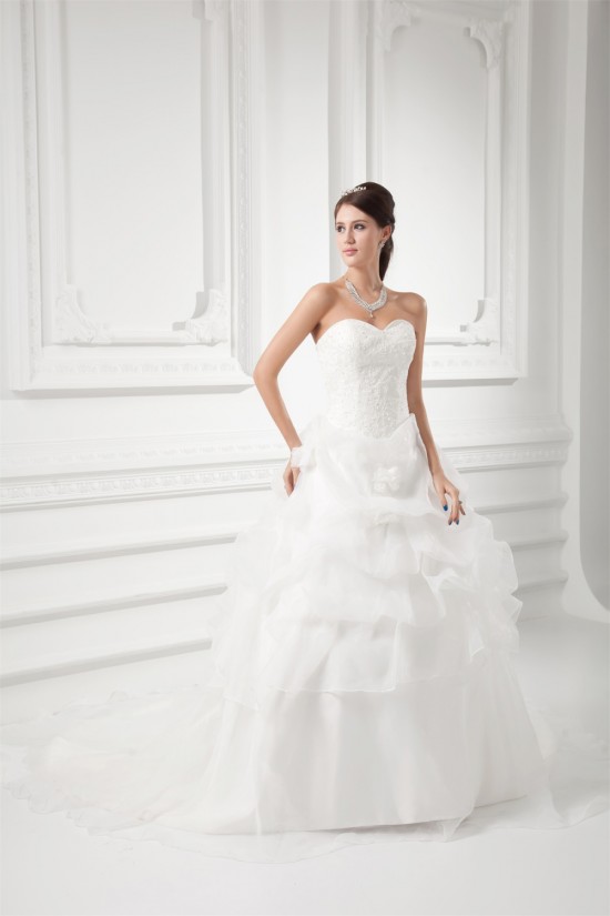 Wholesale Sweetheart Sleeveless Ball Gown Satin Organza Wedding Dresses 2031422 Wholesale Sweetheart Sleeveless Ball Gown Satin Organza Wedding Dresses 2031422