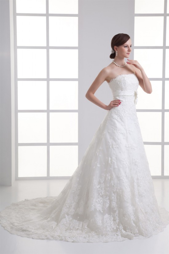 Wonderful A-Line Sleeveless Satin Lace Strapless Wedding Dresses 2031425 Wonderful A-Line Sleeveless Satin Lace Strapless Wedding Dresses 2031425