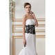 Trumpet/Mermaid Strapless Court Train Black White Wedding Dresses 2031443 Trumpet/Mermaid Strapless Court Train Black White Wedding Dresses 2031443