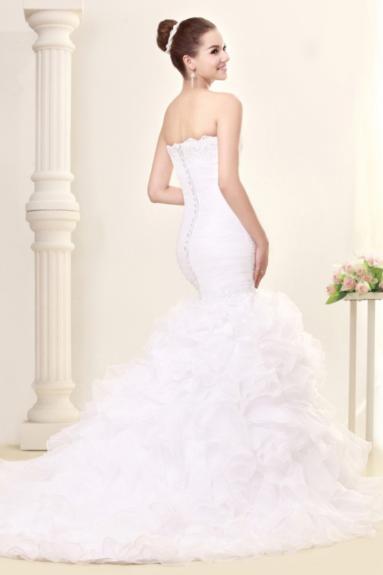 Trumpet/Mermaid Strapless Court Train Lace Wedding Dresses 2031445 Trumpet/Mermaid Strapless Court Train Lace Wedding Dresses 2031445