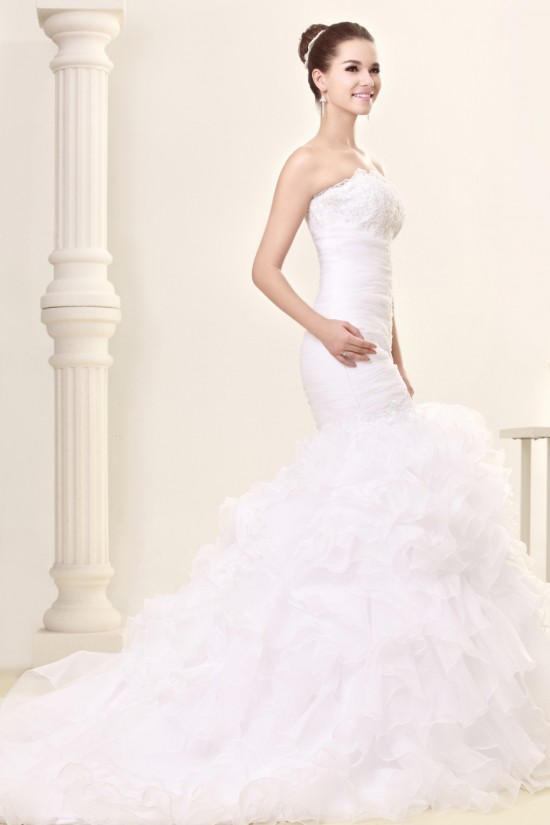 Trumpet/Mermaid Strapless Court Train Lace Wedding Dresses 2031445 Trumpet/Mermaid Strapless Court Train Lace Wedding Dresses 2031445