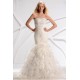 Trumpet/Mermaid Strapless Court Train Beaded Lace Wedding Dresses 2031446