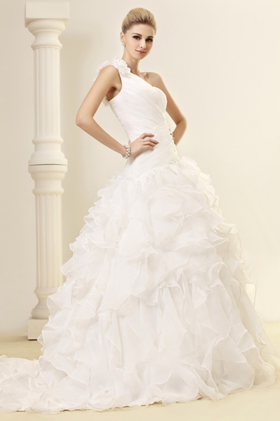 A-Line One-Shoulder Court Train Wedding Dresses 2031447 A-Line One-Shoulder Court Train Wedding Dresses 2031447