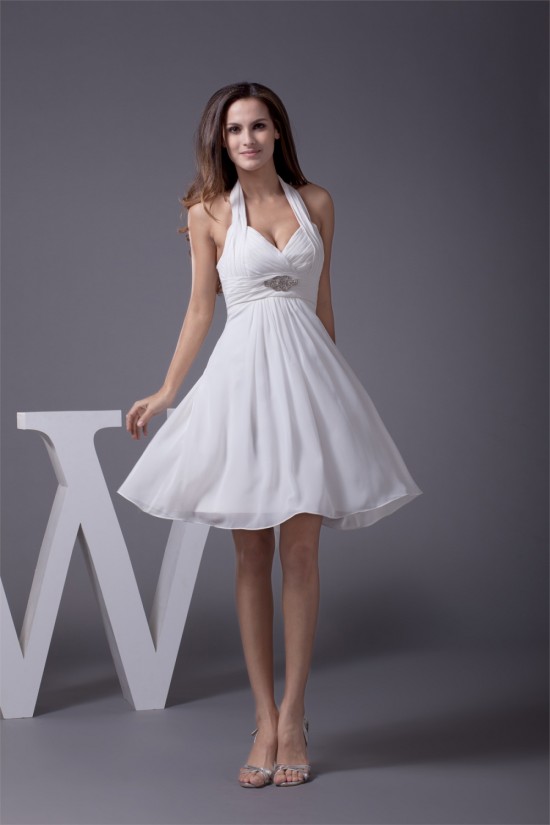 A-Line Short/Mini Halter Beading Chiffon Reception Wedding Dresses 2031475 A-Line Short/Mini Halter Beading Chiffon Reception Wedding Dresses 2031475