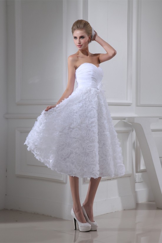 A-Line Soft Sweetheart Tea-Length Reception Wedding Dresses 2031477 A-Line Soft Sweetheart Tea-Length Reception Wedding Dresses 2031477