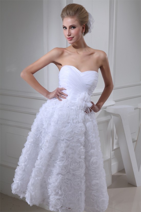 A-Line Soft Sweetheart Tea-Length Reception Wedding Dresses 2031477 A-Line Soft Sweetheart Tea-Length Reception Wedding Dresses 2031477
