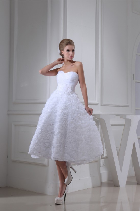 A-Line Soft Sweetheart Tea-Length Reception Wedding Dresses 2031477 A-Line Soft Sweetheart Tea-Length Reception Wedding Dresses 2031477