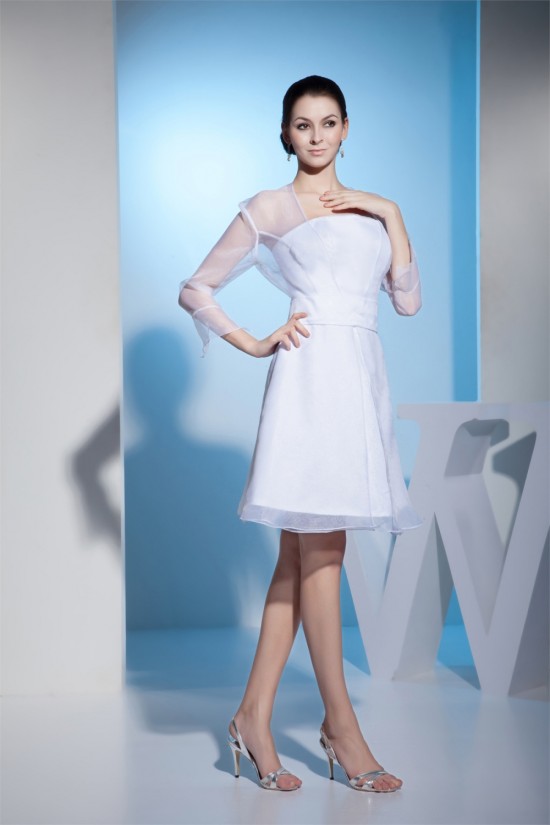 Long Sleeve A-Line Satin Organza Square Wedding Dresses 2031488 Long Sleeve A-Line Satin Organza Square Wedding Dresses 2031488